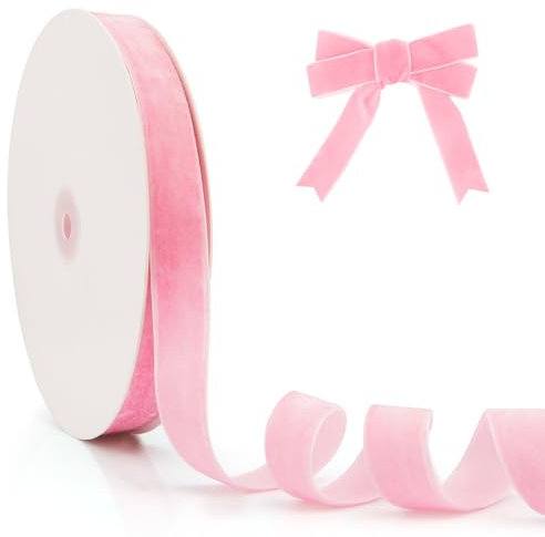 Nastro Velluto,Nastro per Bomboniere,20mm X 25yard Nastri Velluto,Nastri Decorativi Tessuto,Nastro Raso Rosa Antico,Velluto Al Metro,Nastro Di Velluto,Nastro in Velluto,Nastro Velluto Natale