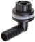 LKIRYUF Raccord coudé pour réservoir d'eau - 3,8 cm - Plastique noir - Filetage NPT - Connecteur rapide pour barils de pluie, baignoires, piscines