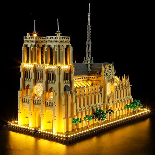 GEAMENT LED Licht-Set Kompatibel mit Lego Notre-Dame de Paris - Beleuchtungsset für Architecture 21061 (Modell-Set Nicht enthalten)