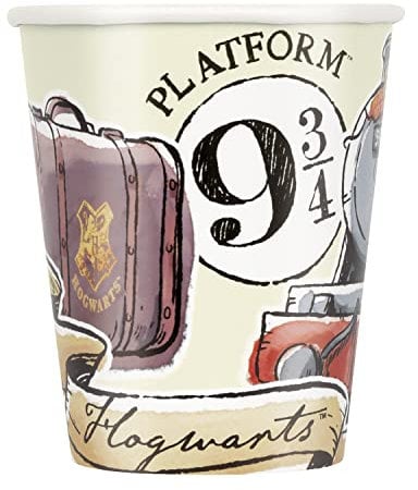 Warner Bros. 23566EU - Gobelets en Carton sans Plastique - 266ml - Fête de Harry Potter - 8 Pièces (Lot de 1)