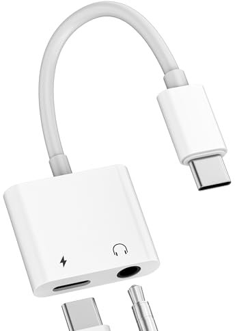 Adattatore USB C a 3.5mm Cuffie Jack(2 in 1)Type-C ricarica Sdoppiatore Auto Aux Audio Cavo per Apple iPhone 16 15 Headphone microfono Splitter compatibile per Samsung S24 per ipad air tipo c adapter