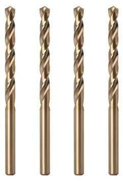 Misuyue Brocas con 8% de cobalto, 4 mm HSS M42 para metal, acero inoxidable, acero duro, aluminio y madera (4 piezas)