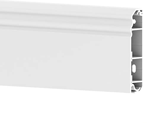 GGK - Lot de 4 plinthes élec Belle Epoque Blanches - Belle et discrète - Rend Les câbles Invisibles - Angles internes et externes sans surépaisseur