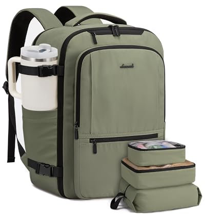 LOVEVOOK Sac à Dos Voyage Cabine Avion, 40L Sac De Voyage Homme Femme Grand Bagages Cabine, Imperméable Sac Ordinateur Portable 17 Pouces Valise de Affaires Travail Randonnée