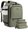 LOVEVOOK 40L Handgepäck Rucksack, Groß Reiserucksack Flugzeug Herren Damen 17 Zoll Laptop Rucksack, Wasserdicht Travel Backpack mit 3 Packing Cubes, Kofferrucksack Tasche für Arbeit Camping, Grün