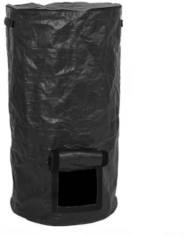 HpLive Composter Garden, Garden Compost Container with Lid, Reusable Waste Disposal Bag for Outdoor Use - Organic Waste Bin for Kitchen and Garden Waste (Black 45 x 80 cm)
