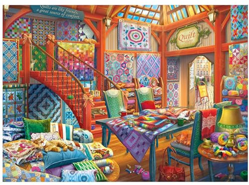 Roseart - Hobby Haven - Quilt Shop - 1000 Piece Jigsaw Puzzle for Adults