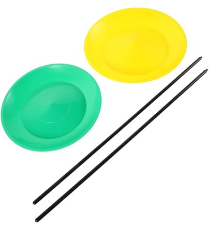 ifundom 2stücke Teiliges Jonglierplatten-Set Mit Stäben Bunte Jonglierplatten Für Zirkusaufführungen Und Anfänger Für Partys Und Geschicklichkeitsentwicklung