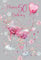 Cherry Orchard | 50th Birthday Card for Her | Pink Cocktail Glasses & Flowers | Shiny Gold Foil Text & Details | Complete with Envelope