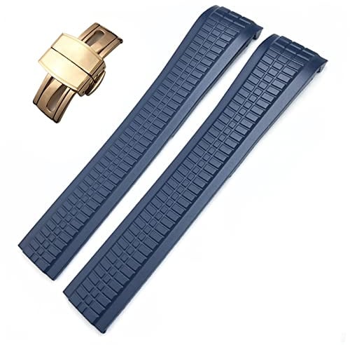 BRART Pour Patek 5164A 5167A Aquanaut Philippe Series Butterfly Buckle 21 mm Bracelet de montre coloré en caoutchouc fluo, Rose Buckle, Agate