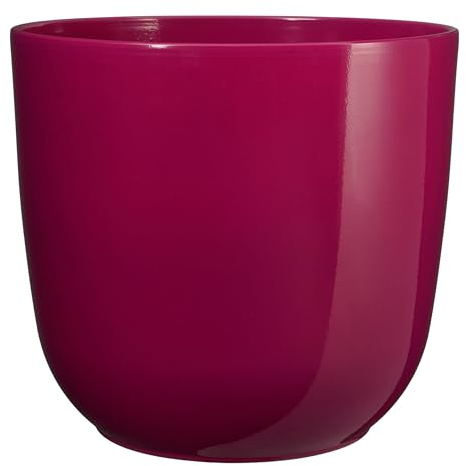 Annastore Blumenübertopf AVA aus Keramik Pflanztopf Blumentopf Keramiktopf Übertopf für Blumen (Fuchsia, H 20 cm - Ø 22,5 cm)