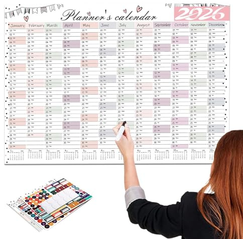 Monatskalender 2026 – Großer Papierplaner | Vertikaler Wandkalender von Jan-Dez, Poster, große Monatsansicht für Büro, Wohnzimmer, Klassenzimmer, Wohnheim, Werkstatt, Familienlehrer