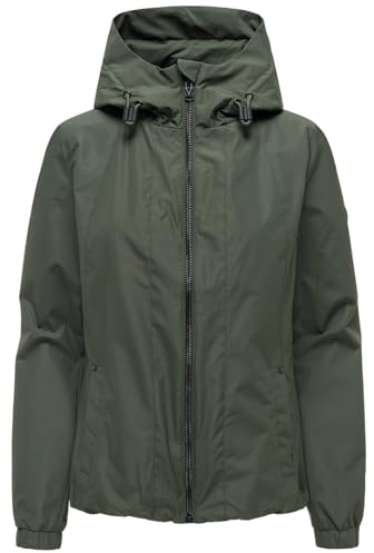 MARIKOO Damen Übergangsjacke (XS-3XL) wasserabweisend, mit Kapuze, 3 Taschen - N134