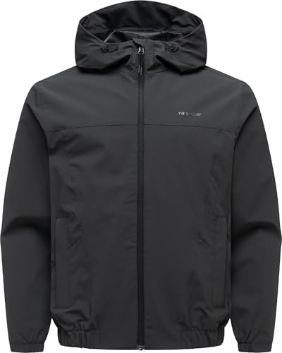 Ragwear Herren leichte wasserdichte und atmungsaktive Übergangsjacke kurze Jacke mit verstellbarer Kapuze und Mesh innen Bordos S-XXL