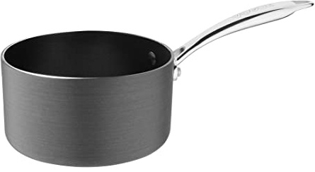 Vogue Non Stick Sauce Pan Anodised Aluminium - 160mm 6 1/4 | Heavy-duty construction ensures commercial kitchen durability, while the helper handle provides a secure grip during use.