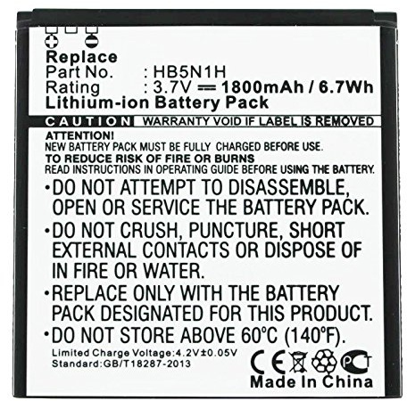 AccuCell Akku kompatibel mit Huawei Ascend, Phoenix, HB5N1, HB5N1H 1800mAh