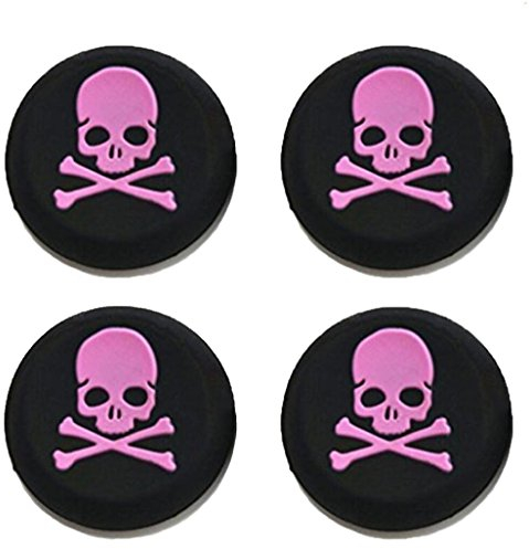 Carcasa de silicona para mandos de juego PS4, Xbox One, PS3, Xbox 360, PS2, 4 x calavera rosa