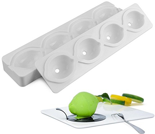 molde limon, moldes silicona 3d para postres, 4 cavidades Forma de limon, Blanco