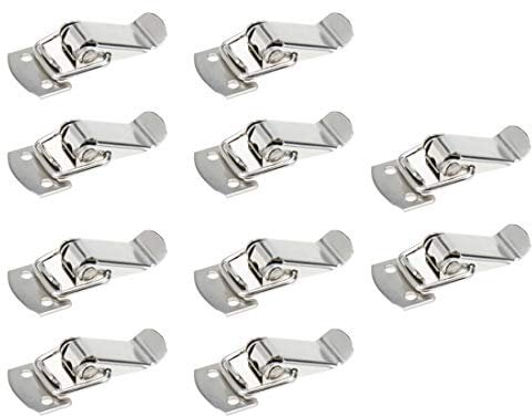 Rannb Mini Size Stainless Steel Toggle Latch Catches Hasps Clamp for Toolbox, Cases, Chests-Pack of 10