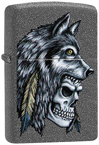 Zippo Windproof Lighter - Metal Long Lasting Zippo Lighter - Best with Zippo Lighter Fluid - Refillable Lighter - Perfect for Cigarettes Cigars Candles - Pocket Lighter Fire Starter - Wolf Collection