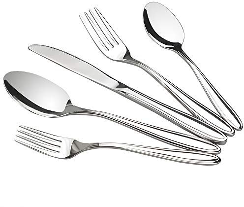 Jekiyo 18/10 Edelstahlbesteck-Sets, robustes Besteck, 30-teiliges Set
