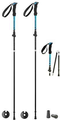 Ferrino Ortles, Bastoncini da Trekking Azzurro, 115-135 cm - Piegato 40 cm