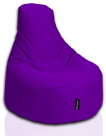 BuBiBag Gamer Sitzsack, Lounge Sessel, Gaming Sitzsäcke, Indoor & Outdoor Kissen für Kinder und Erwachsene (Lila;Ø:80cm)