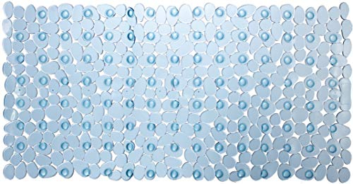 Brandsseller Badewanneneinlage 70x35 cm Badewannenmatte Duschmatte in Steinoptik Blau-Transparent