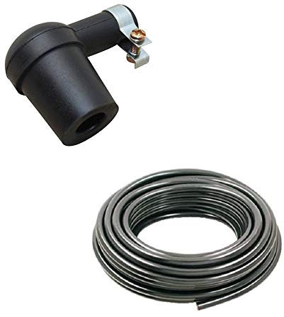 Kit di accensione universale: filo a candela da 7 mm + antiparassitario per motorino, scooter, moto, tosaerba, motore, cappuccio per candela