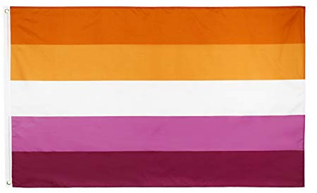 Flaglink Les Pride Flagge, 90 x 150 cm, Motiv: Lesben-Sonnenuntergang, Regenbogen-Flaggen