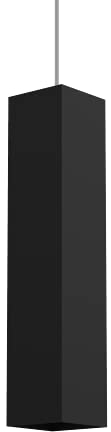 L+ Minimale Pendelleuchte, modern, handgefertigt, Lampenschirm aus Metall GU10, Küche, Wohnzimmer, Schlafzimmer, modernes Design (Schwarz, 6 x 6 x 30 cm)