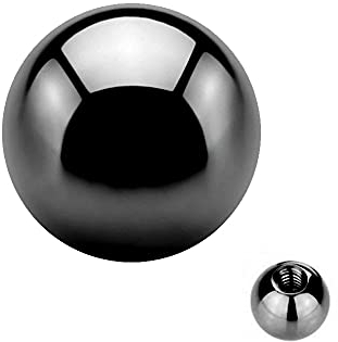 Treuheld® Kugel für Piercings in Schwarz aus Stahl | 15 Größen [07.] - 1.2 x 3mm