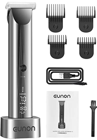 EUNON Multi-Haarschneider, Ergonomie Herren Haarschneidemaschine Schnurlos, Tragbar USB Aufladen, wasserdicht Profi Haarschneidewerkzeuge für Heim oder Reise