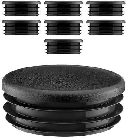 EMFA Lamellenstopfen rund 50 mm Schwarz 8 Stück Rohrstopfen rund Endkappe Stahlrohr 50 mm Kunststoff Stopfen für Rundrohre Rohrverschlussstopfen Kunststoffkappen für Rohre Rohrendkappen 5 cm