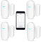 Tuya WiFi Door and Window Sensors, Smart Alarm with Free Notification App Control, Home Security Alarm System, No Hub Required, Compatible with Alexa, Google Home (4 Pack)