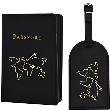 Custodie di Passaporto e Etichette per Bagagli, Porta Passaporto e Etichetta per Valigia da Viaggio, Passaporto Portafoglio, Copertina per Passaporto, Supporto per Passaporto per Uomini e Donne