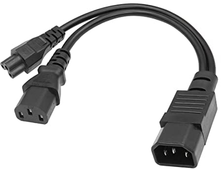 C14 auf C5 + C13 Y Splitter YACSEJAO 10A/250V IEC 320 C14 Stecker auf C13+C5 Buchse Power Splitter Adapterkabel (1FT/30CM)