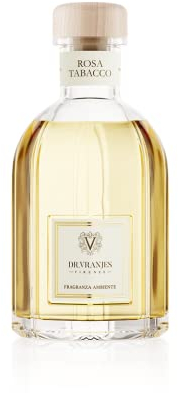 Dr. Vranjes - Rosa Tabacco 250 ml Diffuser + Doppelpack weiße Stäbchen (3 Stück Bundle)- Luxuriöser Heimduft, Hauptduft: Orientalisch und blumig, Duftpyramide: Damaszener Rose, Tabak, Vanille