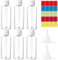 MOSTFUN 6 Pcs 100ml Plastic Travel Bottles, Empty Refillable Cosmetic Bottles Transparent Travel Bottles with Funnels and Labels for Toiletries or Cosmetic