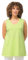 Ulla Popken Top, línea A, Cuello de Pico, sin Mangas Verde Lima 46+ 807291403-46+