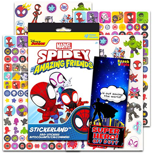 Spidey Töpfchentraining-Aufkleber-Set – über 295 Spidey und seine erstaunlichen Freunde Belohnungsaufkleber für Kleinkinder plus Superhelden-Türhänger | Spidey-Aufkleber Partygeschenke