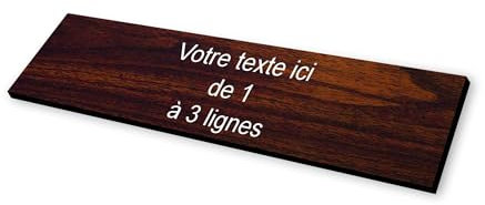 Plaque gravée Boite aux Lettres autocollante 10x2,5cm STANDARD personnalisable - 1 à 3 lignes sans frais supplémentaires bois