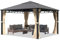 TOOLPORT Gartenpavillon 4x4 m Stahldach Hardtop 4 Seitenteile in Champagner, Pfosten 9x9 cm