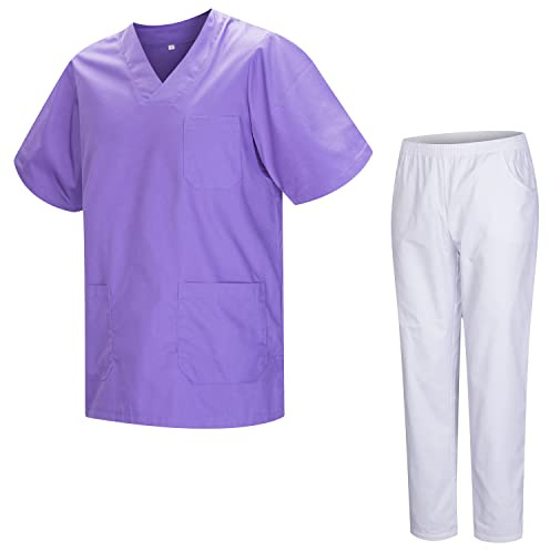 MISEMIYA - Unisex-Schrubb-Set - Medizinische Uniform mit Oberteil und Hose 817-8312-BLANCO