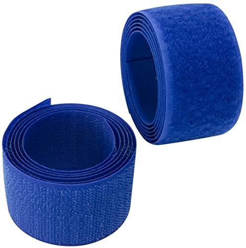AERZETIX - C65980 - Klettband/-rolle 40 mm 1 meter - organizer/kabelbinder - band für kleidersäcke - aus polyamid und polyester - farbe: royalblau