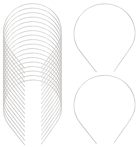 GORGECRAFT 30 Pcs 1 mm de Large Argent Mince Uni Blanc Bandeaux en Métal Fil Bandes de Cheveux Cerceau de Cheveux Lisse Base en Métal Titulaire Fermoir pour Femmes Hommes DIY Accessoires de Cheveux