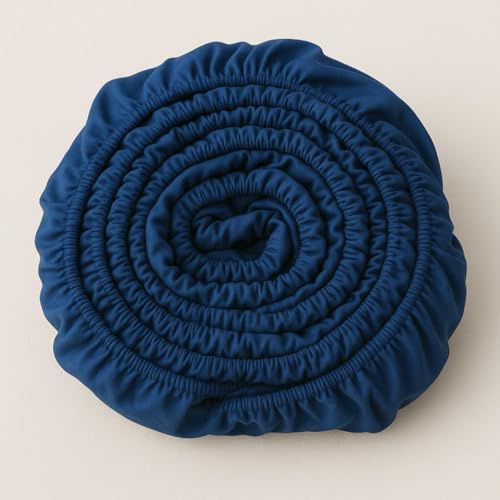 COZY HEAVEN | Luxus Lyocell Spannbettlaken (Tencel™) | Gewonnen aus Eukalyptus u.a. | Ultra Weich | Bis 30cm Höhe | Mit Seitenkennzeichnung | Atmungsaktiv | Ganzjährig geeignet (200x220, Deep Blue)