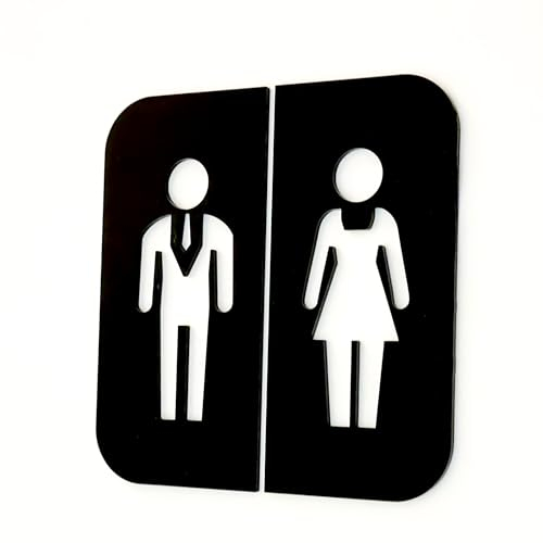 codiarts. Türschild 3D | Toilette | WC - Gäste WC | Bad | Acrylglas Laser geschnitten | selbstklebend (WC-Gender02)