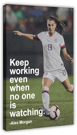 Alex Morgan Poster Damen Fußball Fußball 14 Leinwand Poster Wandkunst Dekor Druck Bild Gemälde für Wohnzimmer Schlafzimmer Dekoration Rahmenstil 40 x 60 cm