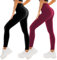 SINOPHANT 2er Pack Leggings Damen High Waist - Sportleggins Elastisch Yogahose Blickdicht Fitness Gym Yoga(2 Schwarz/Weinrot,L-XL)